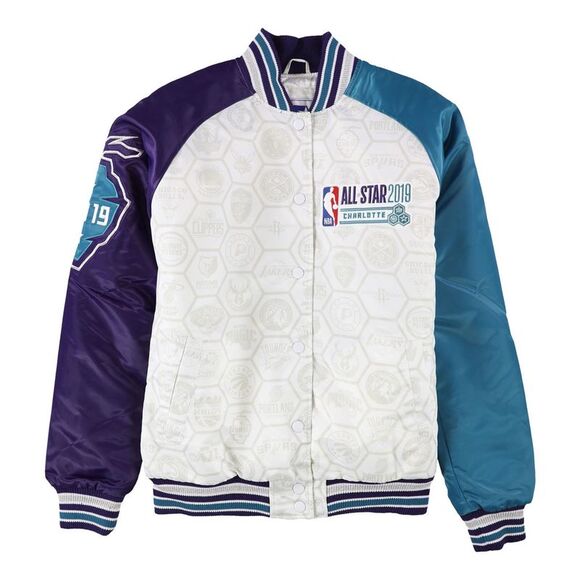 STARTER Womens 2019 NBA All-Star Varsity Jacket, White, NWT